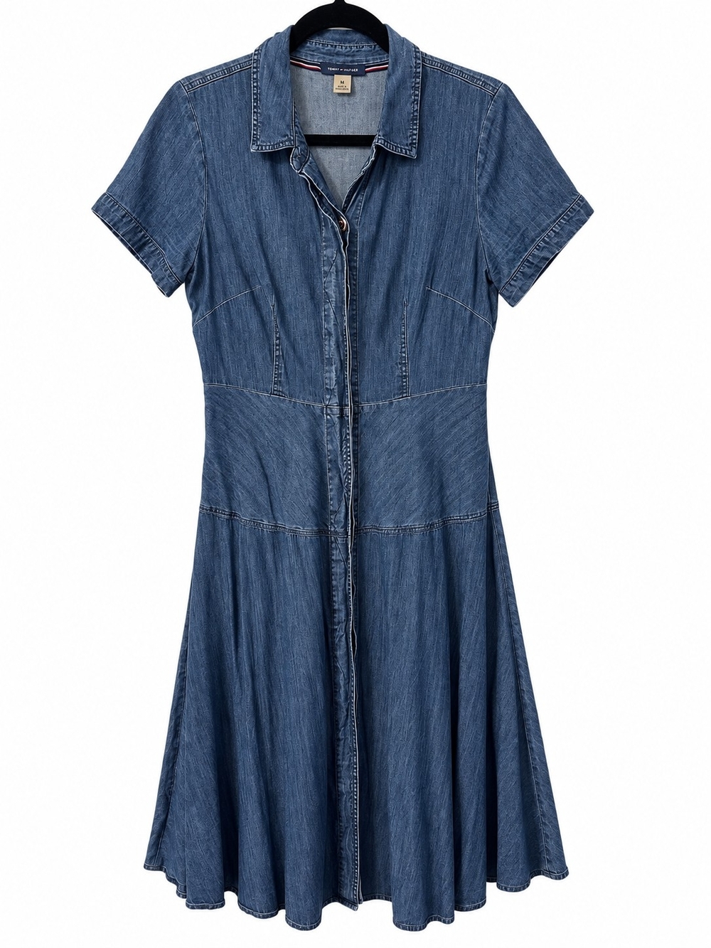 Tommy Hilfiger Classic Denim Button-Front Dress in Blue